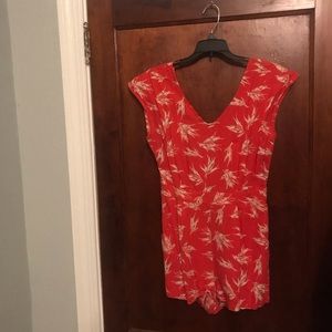 Orange and beige urban romper